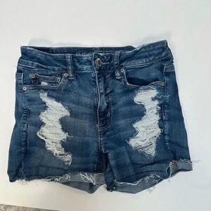 American Eagle‎ Ne(x)t Level Stretch Hi-Rise Distressed Shortie Denim size 6